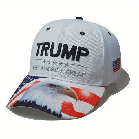 KEEP AMERICA GREAT TRUMP EAGLE BILL HAT WHITE