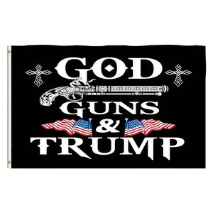 GOD GUNS AND TRUMP FLAG 3X5 FT.