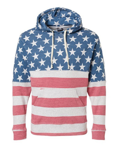 J AMERICA TRI BLEND HOODIE STARS AND STRIPES