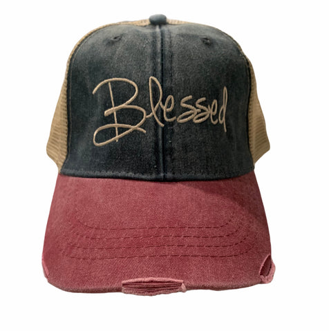 BLESSED EMBROIDERED HAT