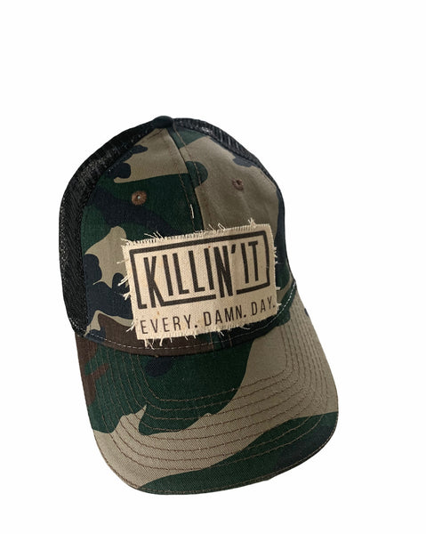 KILLIN IT EVERY DAMN DAY CAMO TRUCKER HAT